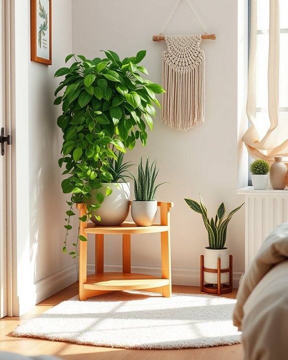 vibrant corner plant display