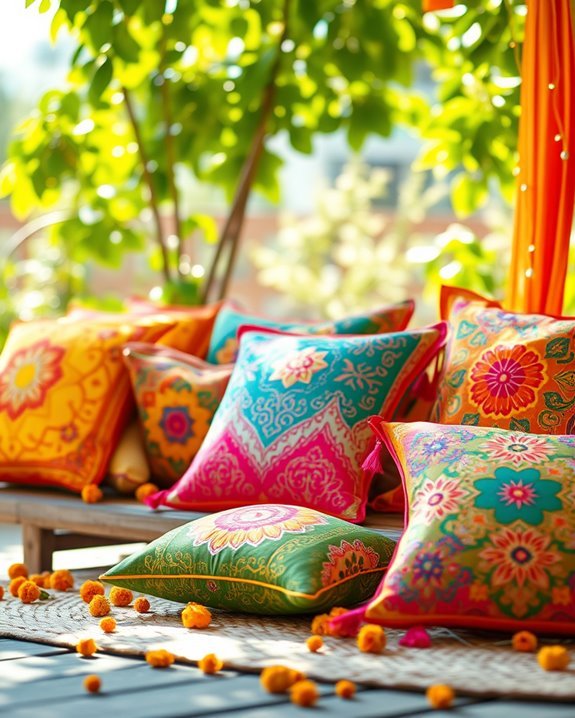 vibrant cushions for celebration