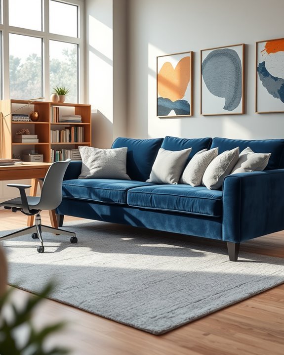 vibrant decor enhances workspace