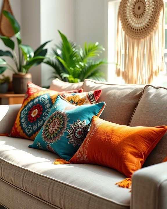 vibrant decorative throw pillows