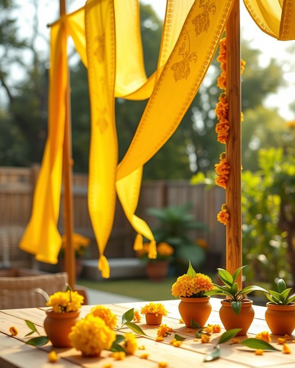 vibrant fabric banners decor