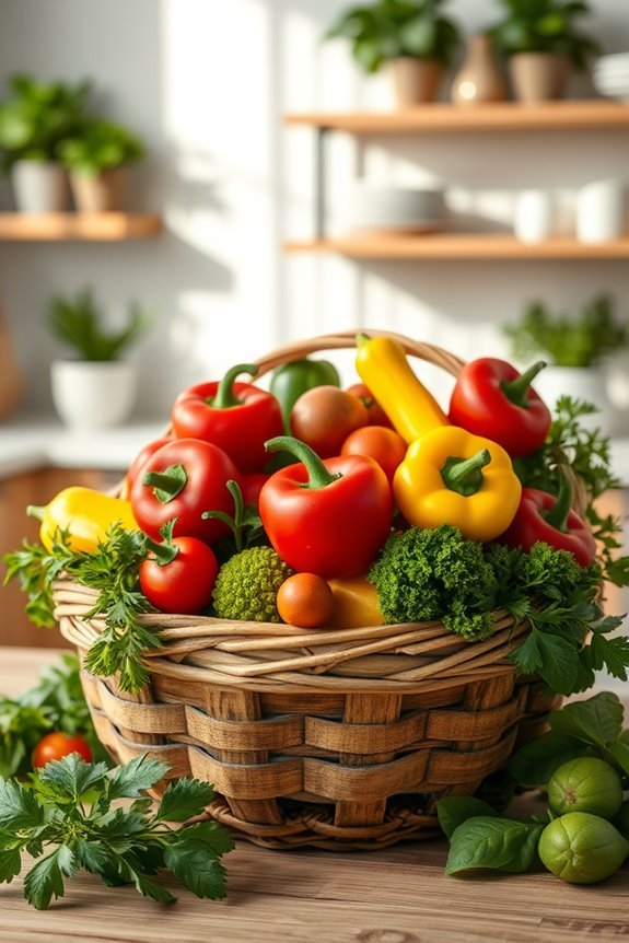 vibrant faux vegetable decor