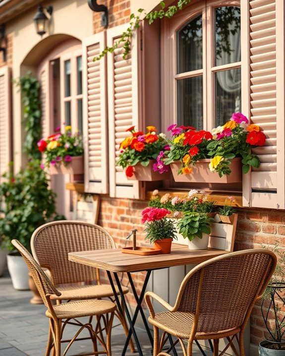 vibrant flower window boxes