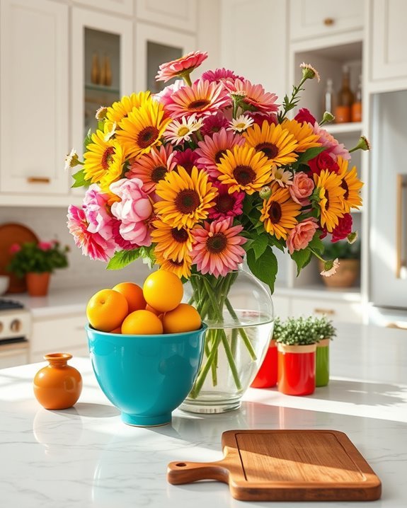 vibrant fruit and flowers