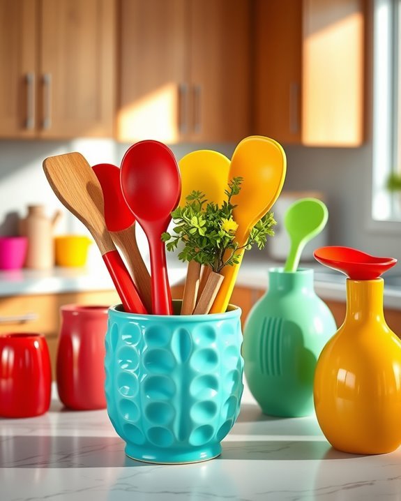 vibrant functional utensil holders