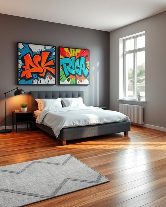 vibrant graffiti art decor