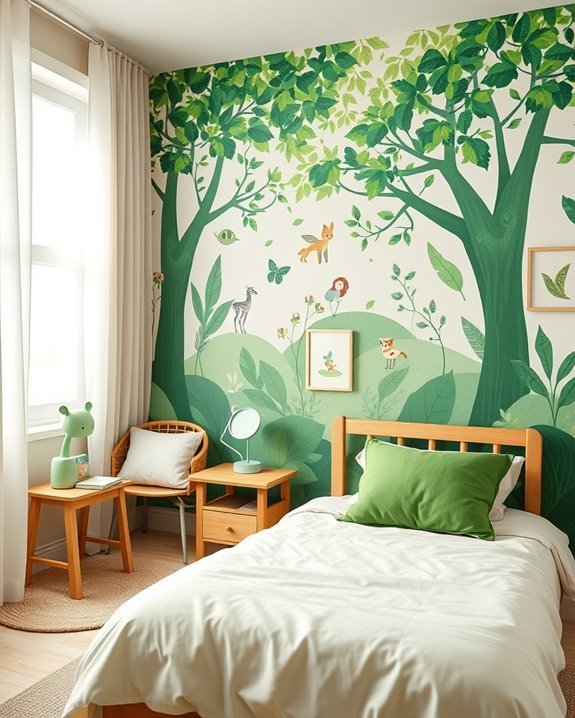 vibrant green kids decor