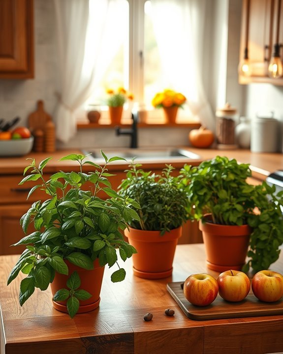 vibrant indoor herb garden
