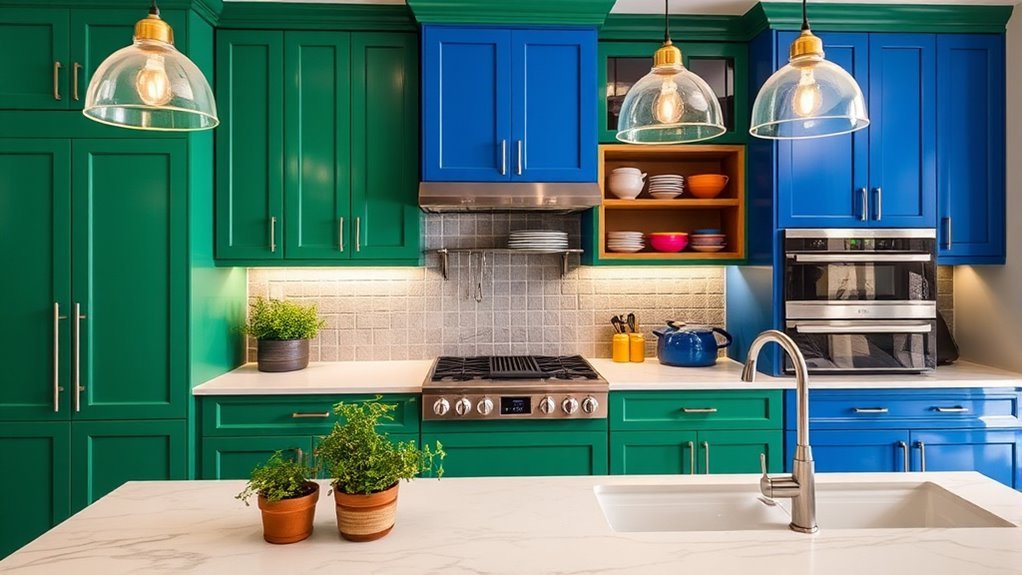 vibrant kitchen cabinet designs