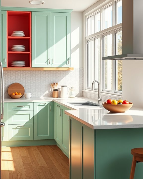 vibrant kitchen cabinet transformation
