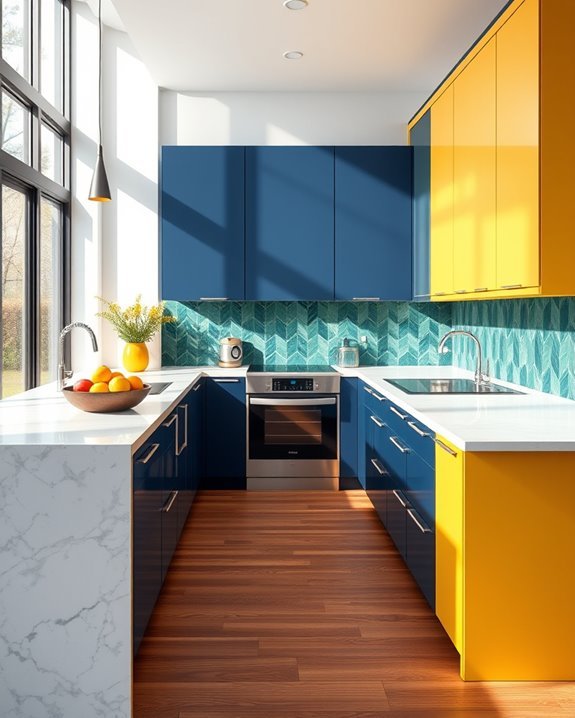 vibrant kitchen color accents