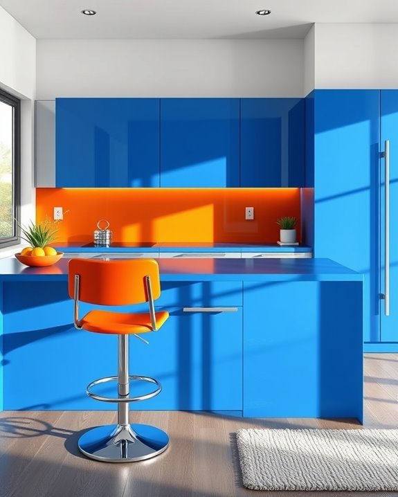 vibrant kitchen design duo