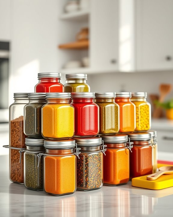 vibrant kitchen spice organization