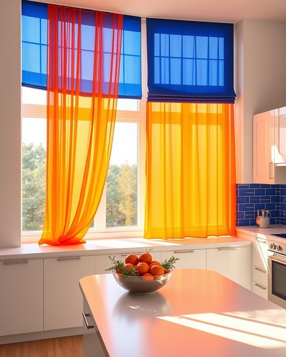 vibrant kitchen window treatments