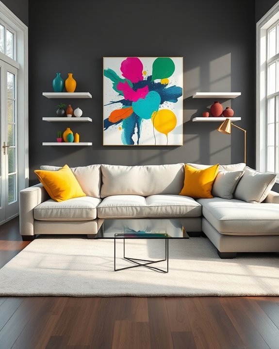 vibrant living room accents