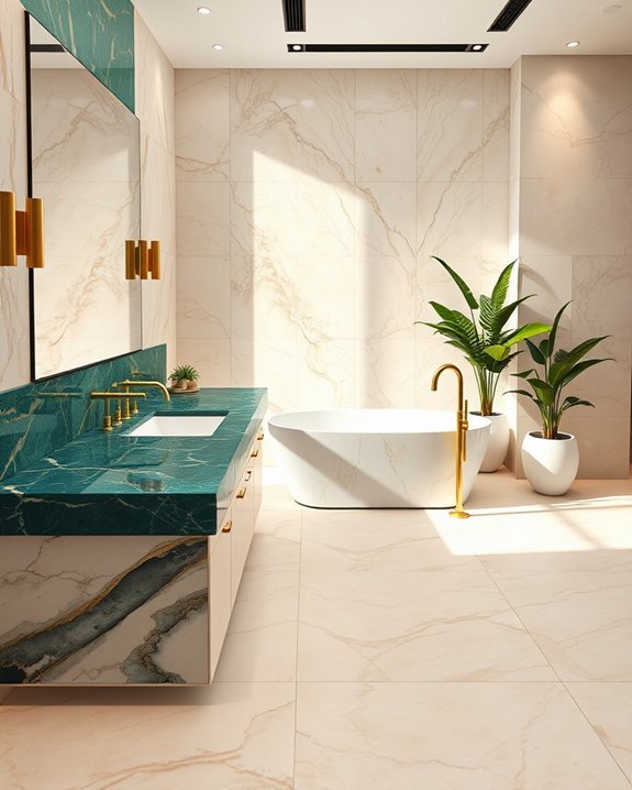 vibrant marble bathroom transformation