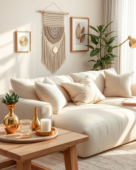 vibrant metallic boho accents