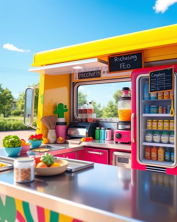 vibrant mobile kitchen design