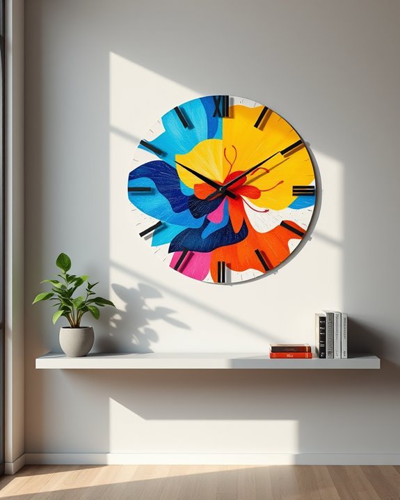 vibrant mural clock designs