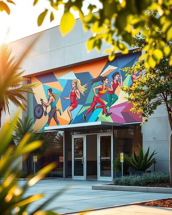 vibrant murals inspire fitness