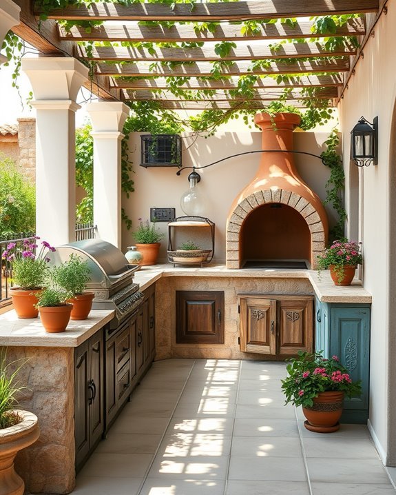 vibrant outdoor cooking oasis