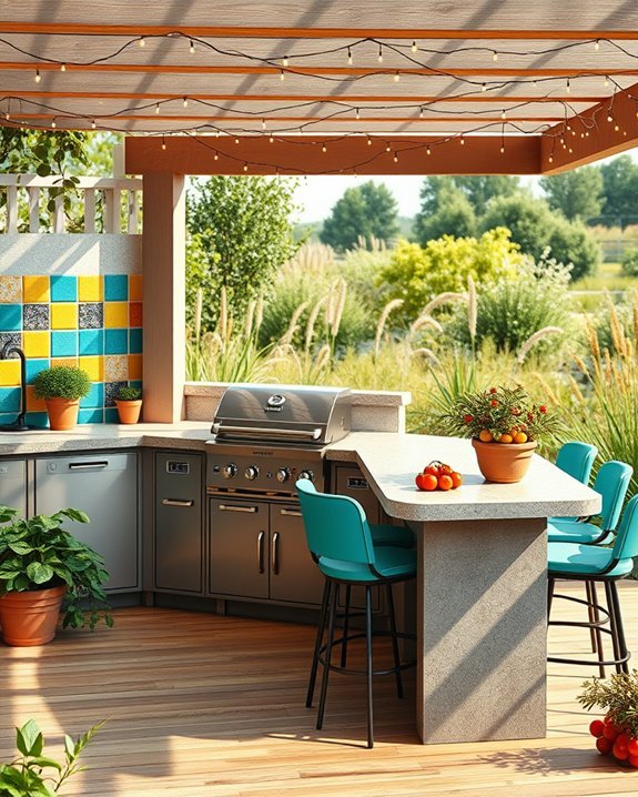 vibrant outdoor cooking space