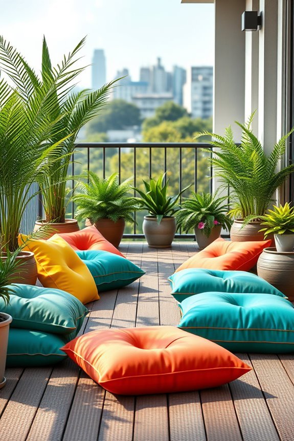 vibrant outdoor floor cushions