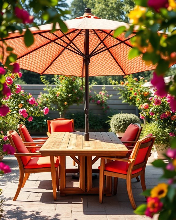 vibrant outdoor patio set