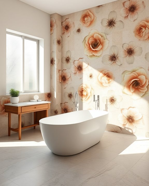 vibrant oversized floral tiles