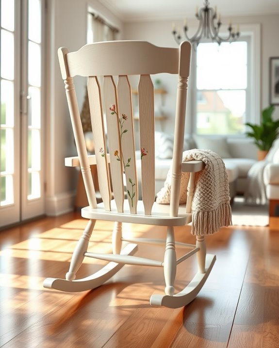 vibrant painted rocking chair