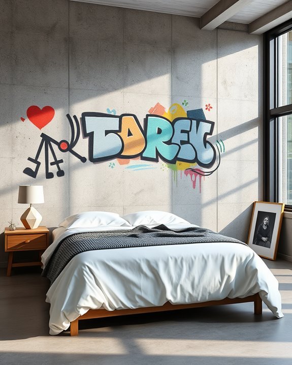vibrant personalized graffiti decor