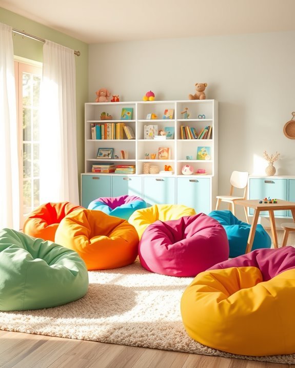 vibrant play area seating