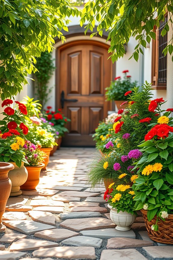 vibrant potted plant arrangements