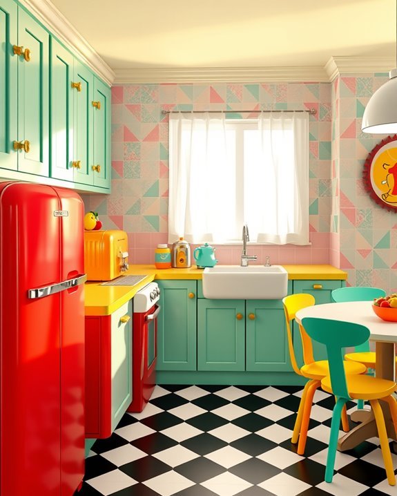 vibrant retro kitchen decor
