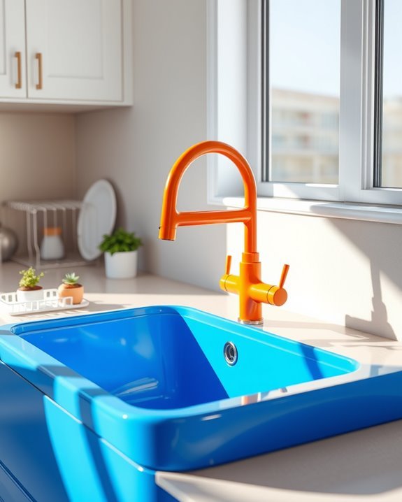 vibrant sink and faucet