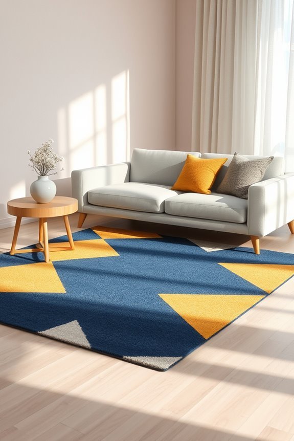 vibrant statement rug transformation