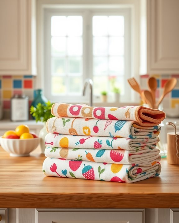 vibrant stylish kitchen towels