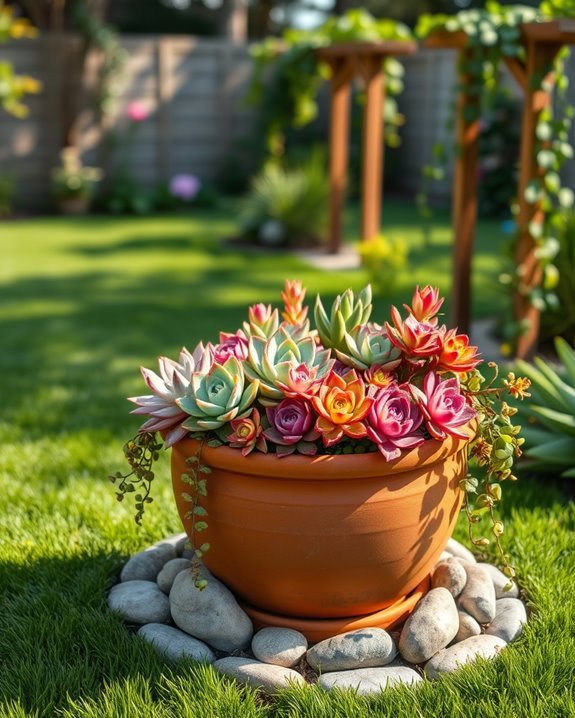 vibrant succulent garden arrangement