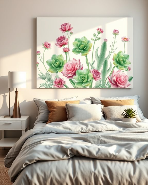 vibrant succulent wall art