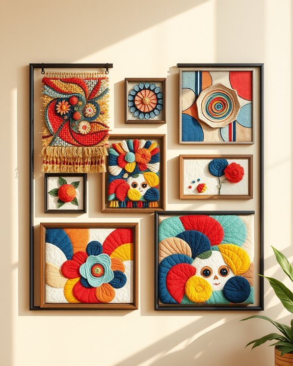 vibrant textile wall art