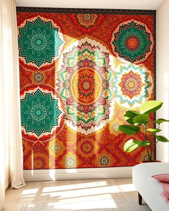 vibrant textile wall murals