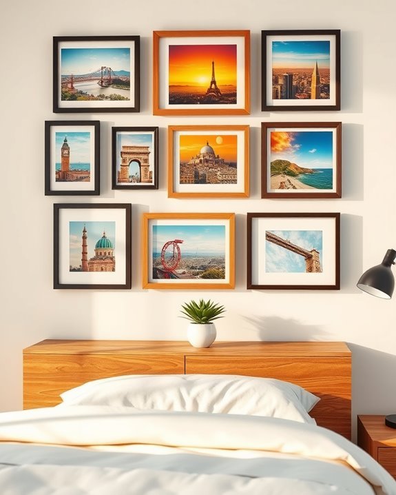 vibrant travel postcard display