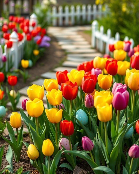 vibrant tulip garden displays