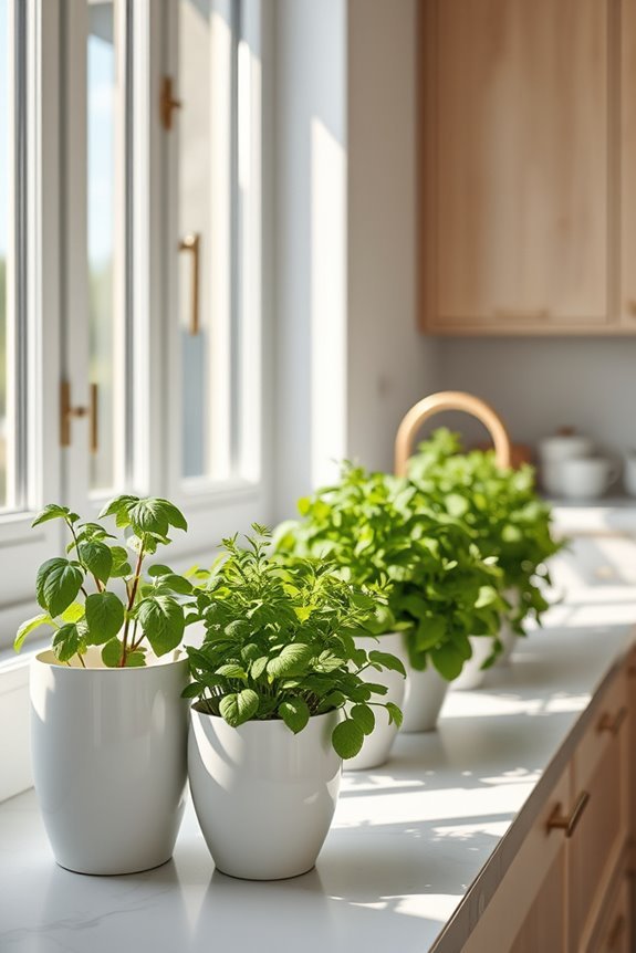 vibrant windowsill herb garden