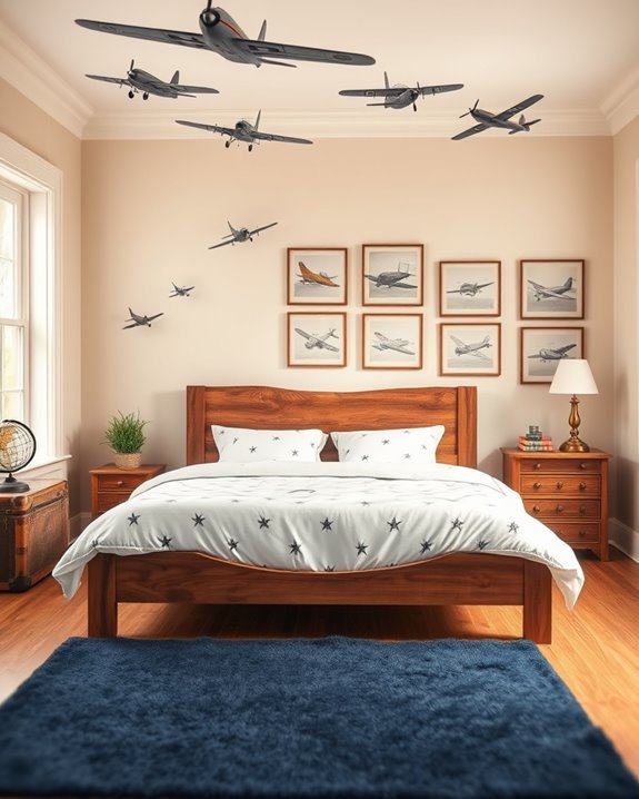 vintage airplane themed decor