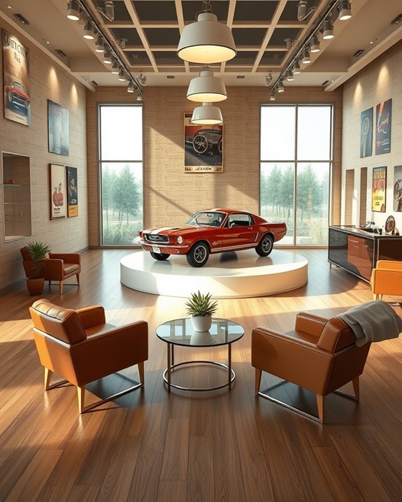 vintage charm enhances showroom