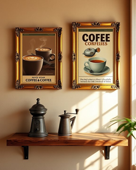 vintage coffee decor prints