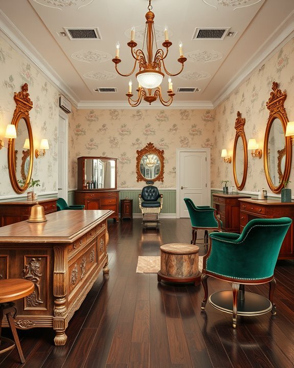 vintage furnishings enhance atmosphere