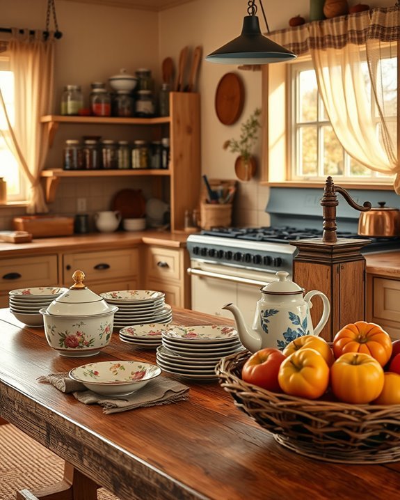 vintage kitchenware adds charm