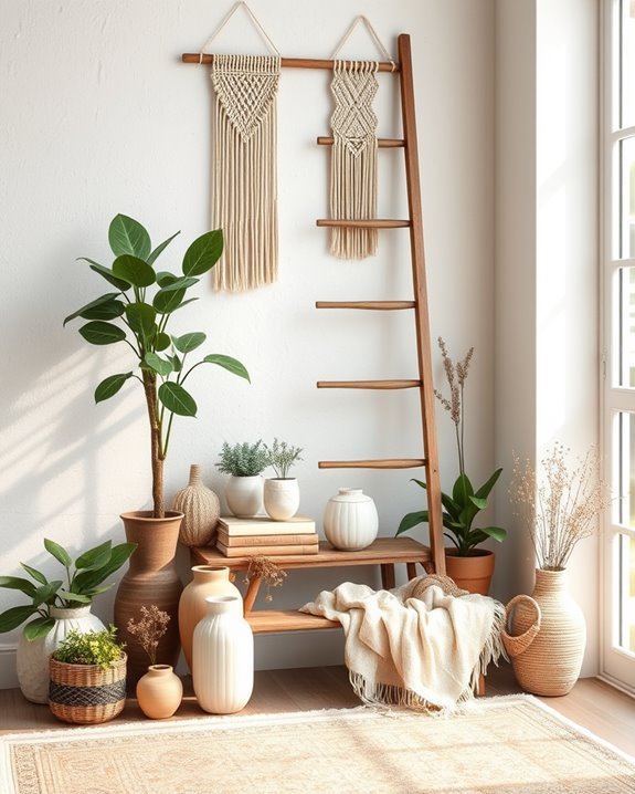 vintage ladder bohemian decor